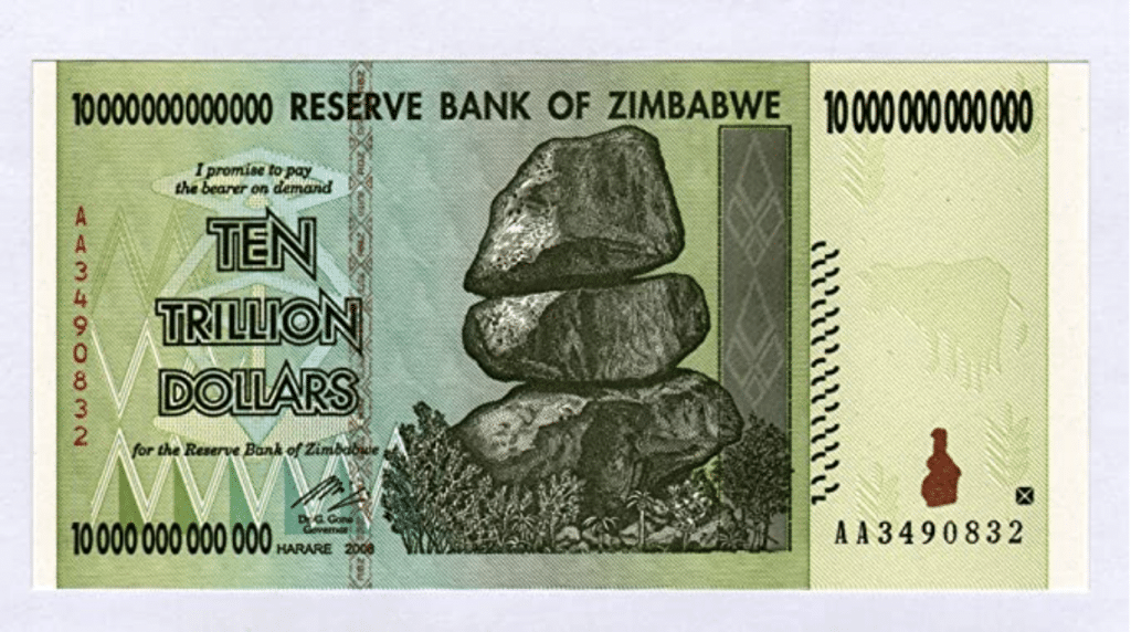 10 trillion zimbabwe dollar