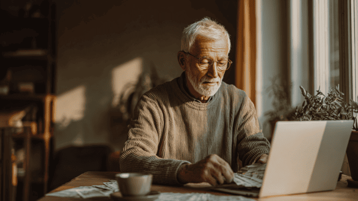 Man bekijkt online de verwachtte AOW bedragen in 2027