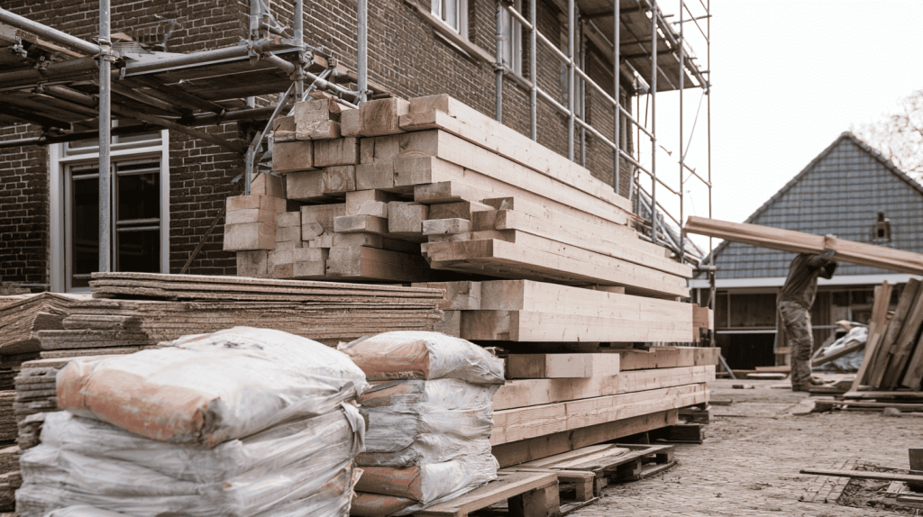bouwplaats bij woning