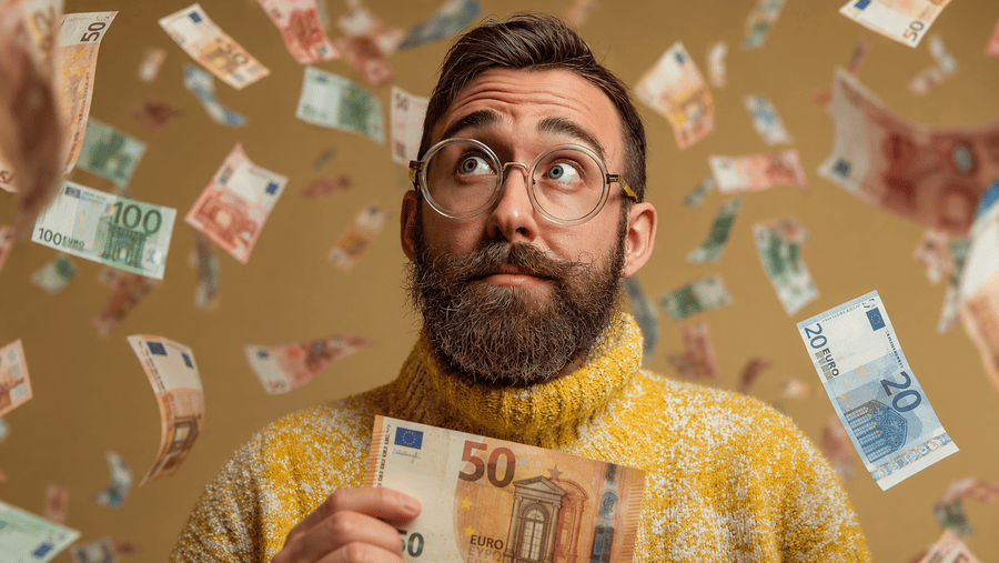 man met euro's